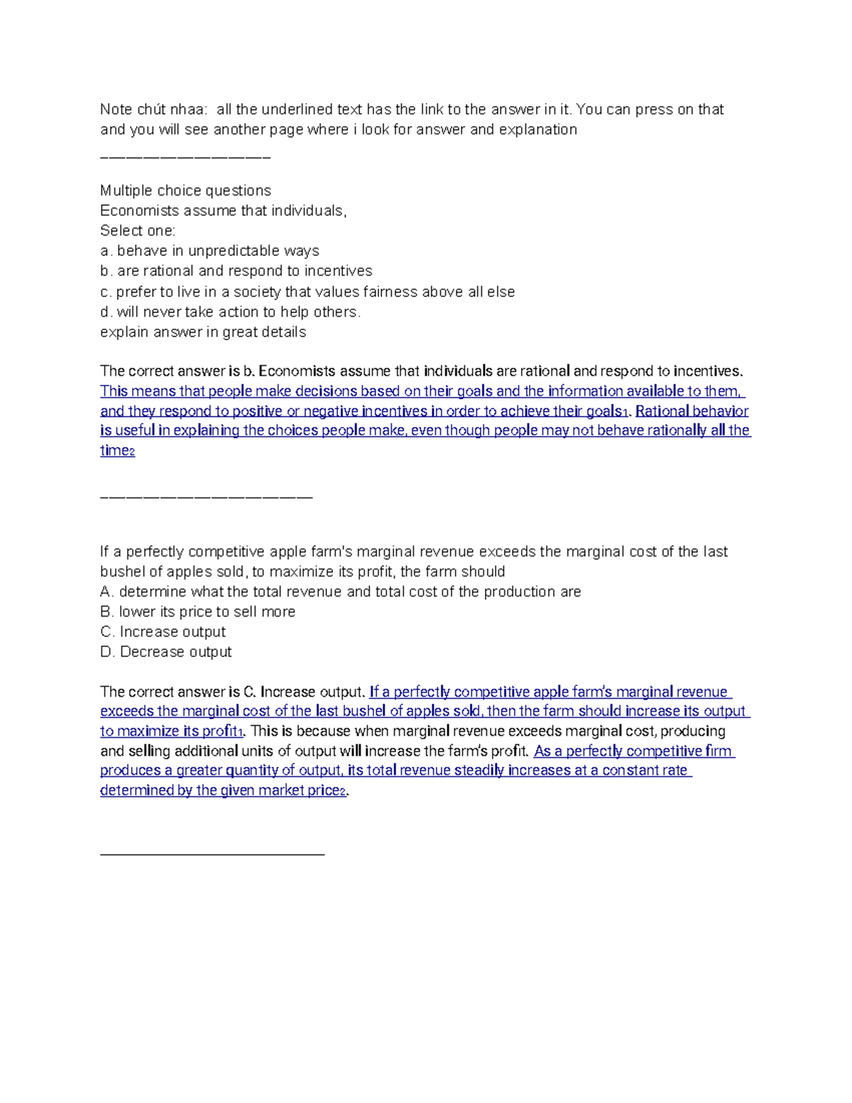 Answer (file image) - Note chút nhaa: all the underlined text has the ...