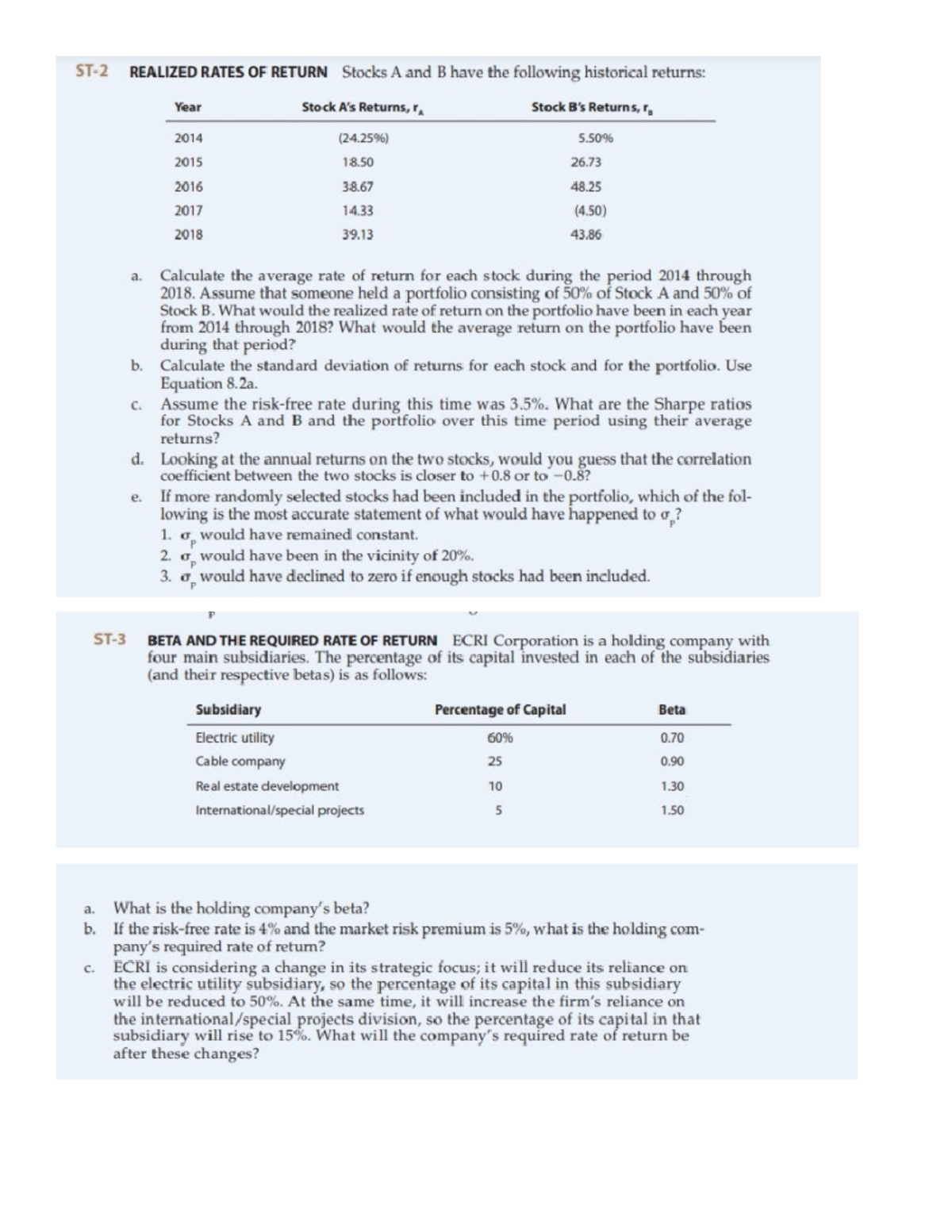 RISK AND Return Activity - BS Accountancy - Studocu