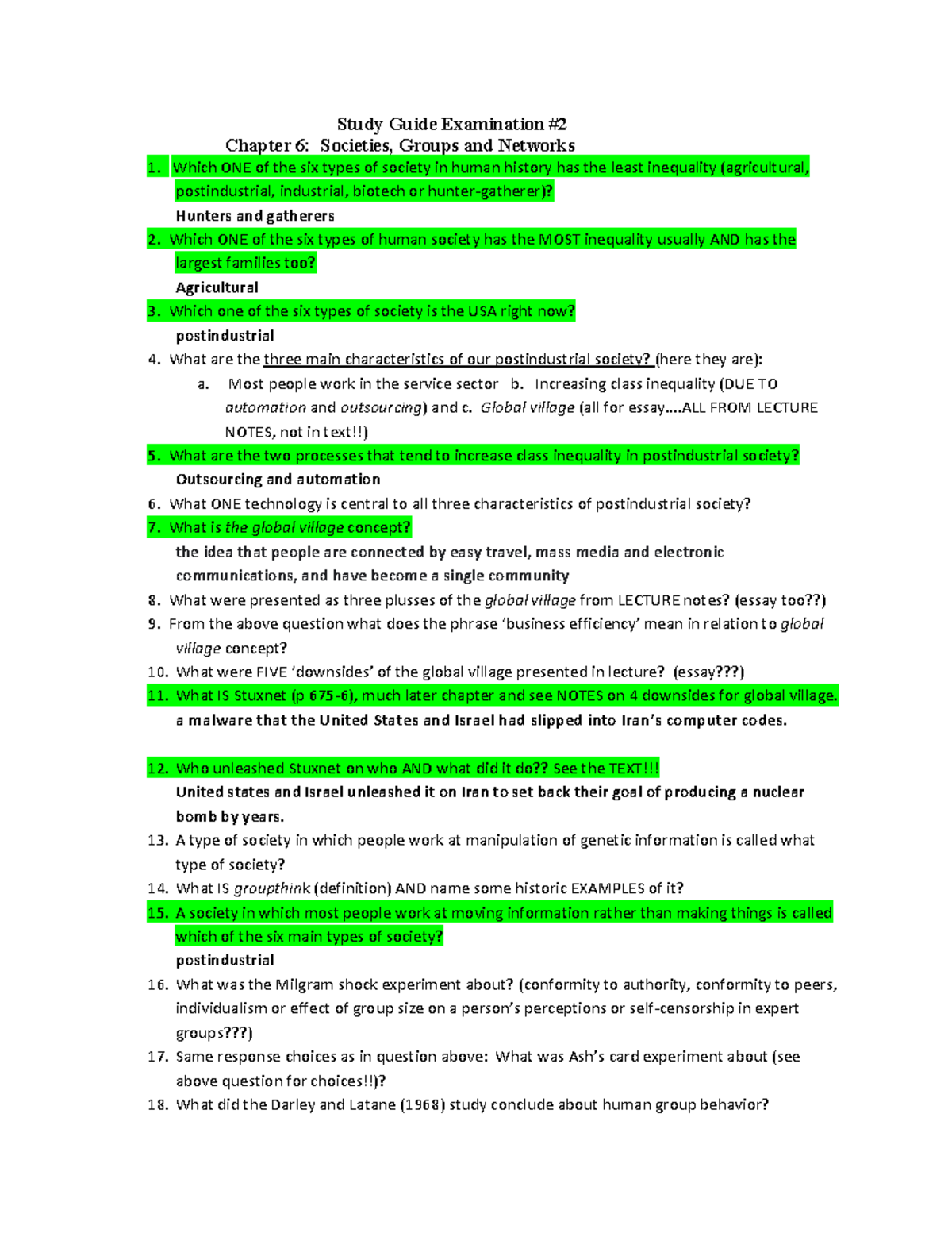 Exam 2 Guide 2020 Pandemic X - Study Guide Examination Chapter 6 ...