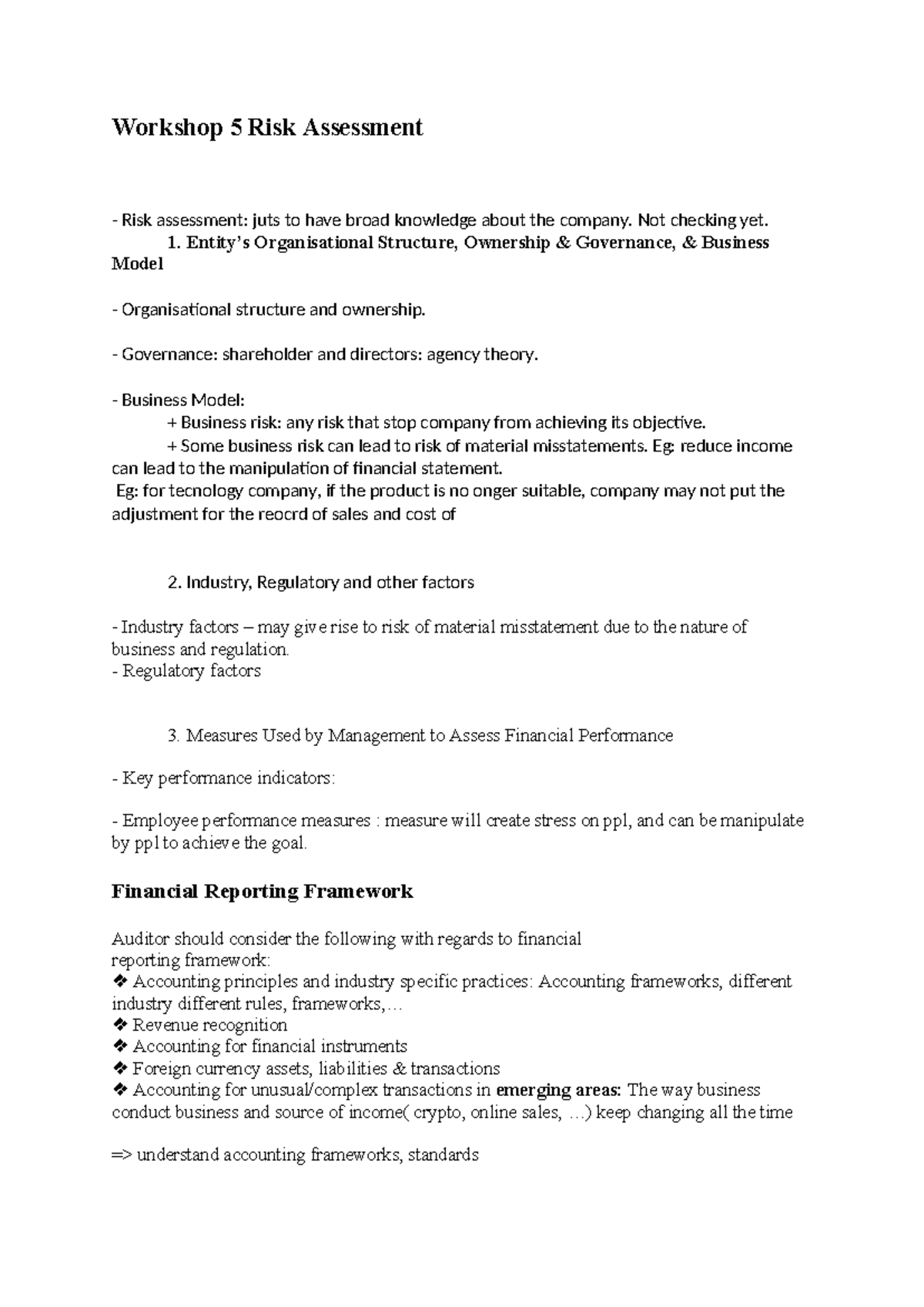 Workshop 5 Risk Assessment - Workshop 5 Risk Assessment - Risk ...