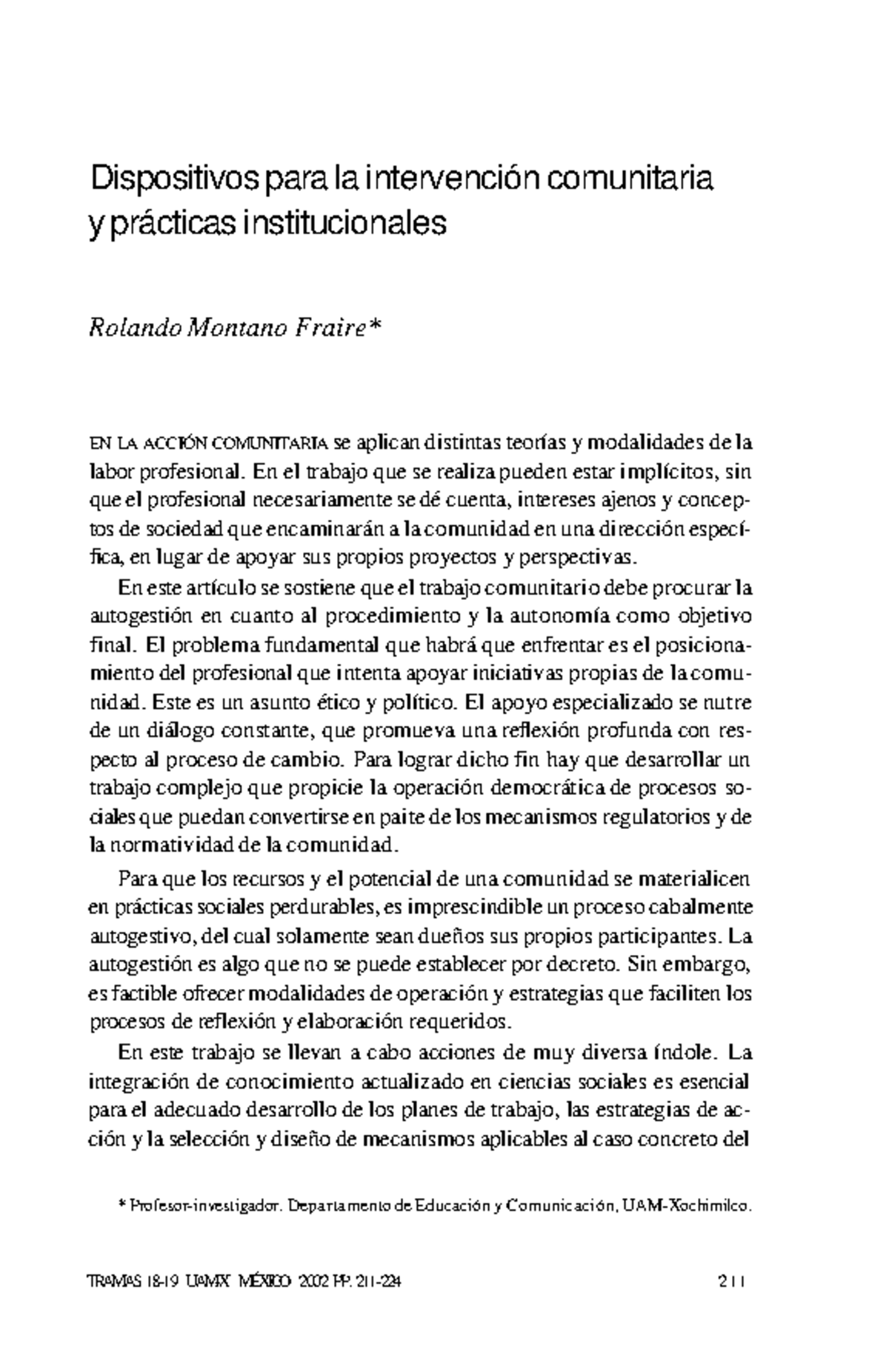 Montano - ...... - Dispositivos para la intervención comunitaria y ...