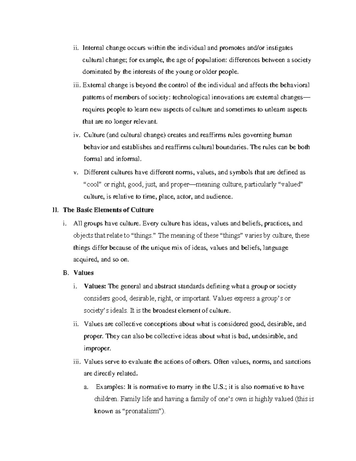 Week 4 notes 2 - ii. Internal change occurs within the individual and ...