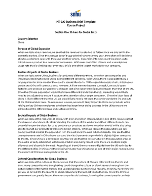 Jason Liu - INT-220 - Global Supply Chain Case Study - Jason Liu INT ...
