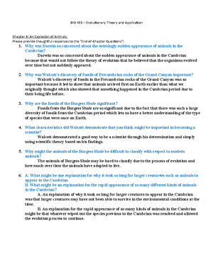 Chapter 9 End of Chapter - BIO 495 – Evolutionary and Theory ...