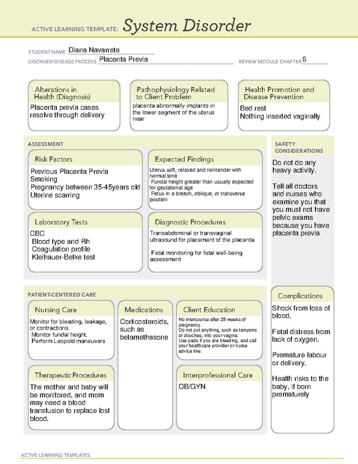 PP DN - FUNDAMENTALS - ACTIVE LEARNING TEMPLATES System Disorder ...