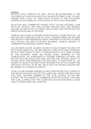 template for an answer for a basic negligence problem question ...