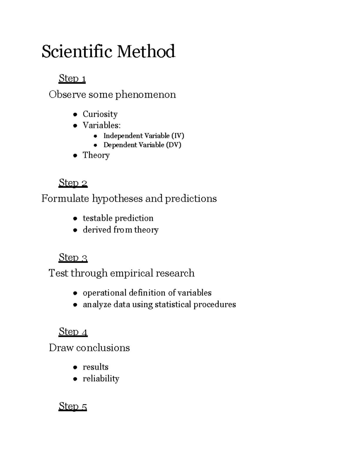 PSYC Chapter 2 - Intro to Psychology - Scientific Method Step 1 Observe ...
