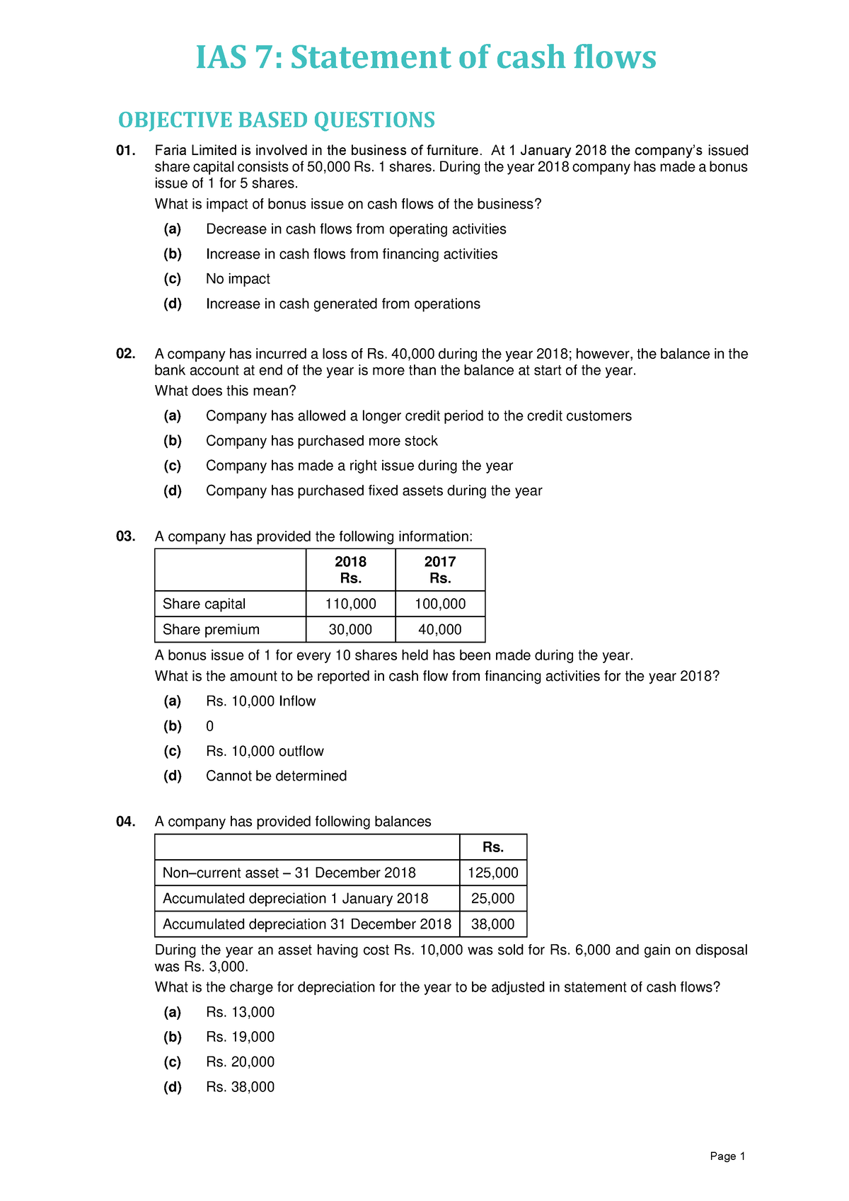 Ias 7 Mcqs - Ias 7 Mcq - Objective Based Questions Faria Limited Is 