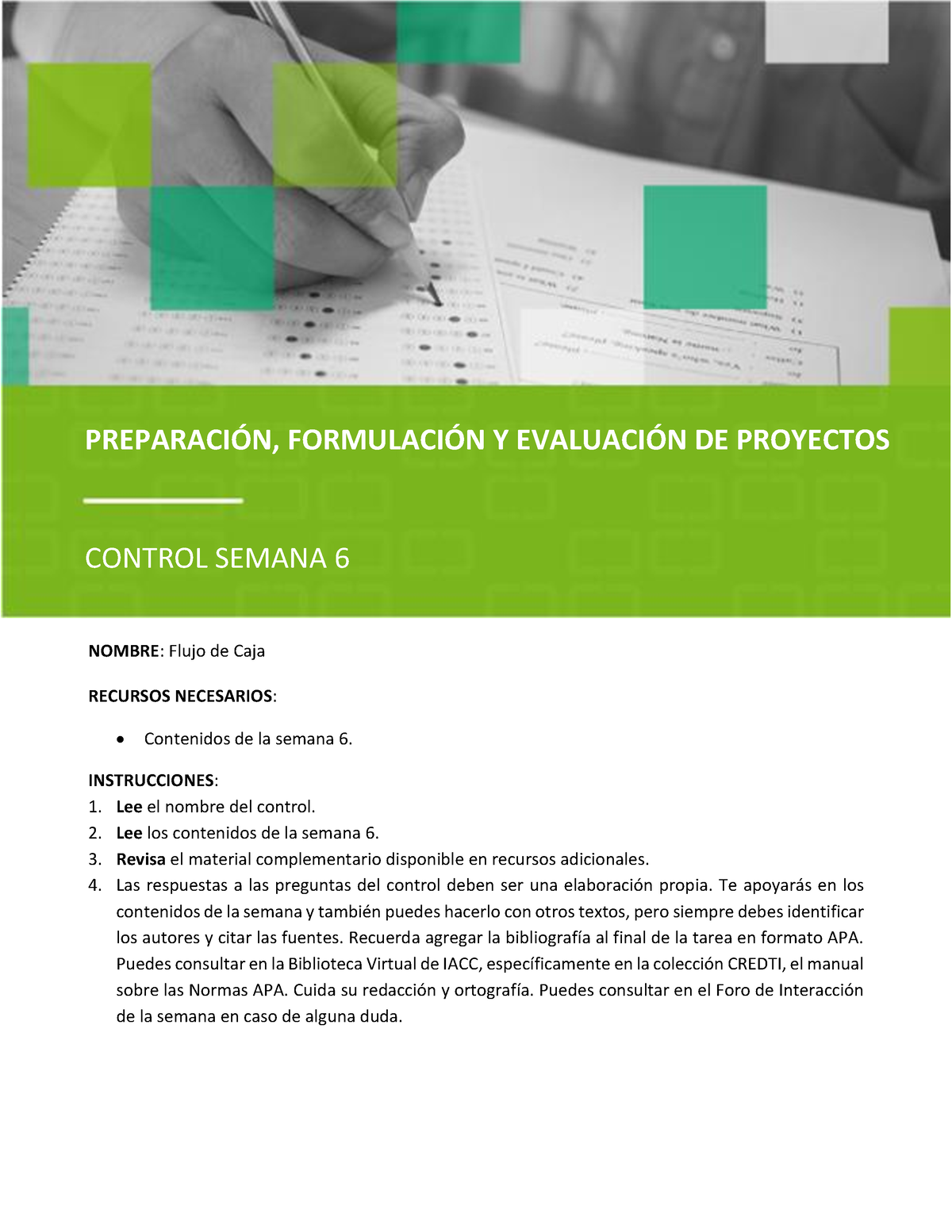 S6 Control SET C Forpy 1103 - Evaluacion De Proyectos - AIEP - Studocu