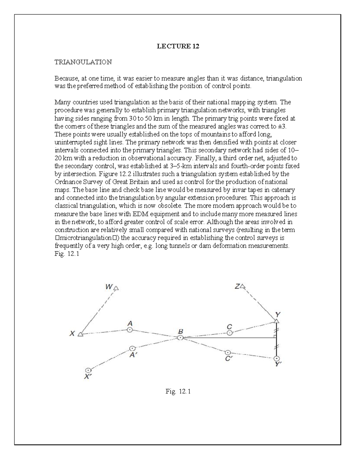 Survey-lecture-notes extract triangulation - LECTURE 12 TRIANGULATION ...