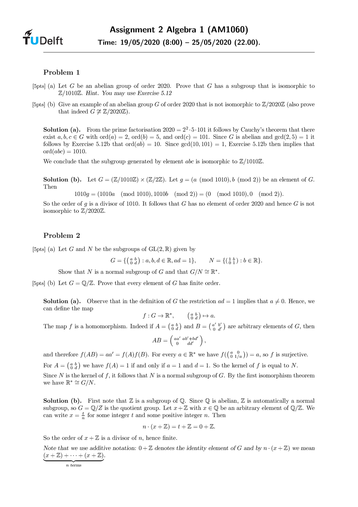 Assignment 2 Solutions Studeersnel