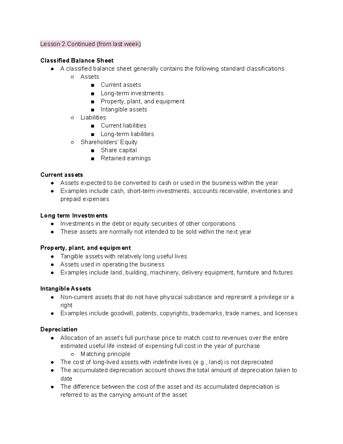 MOS 1023 Lesson 3 Notes - Lesson 2 Continued (from last week ...