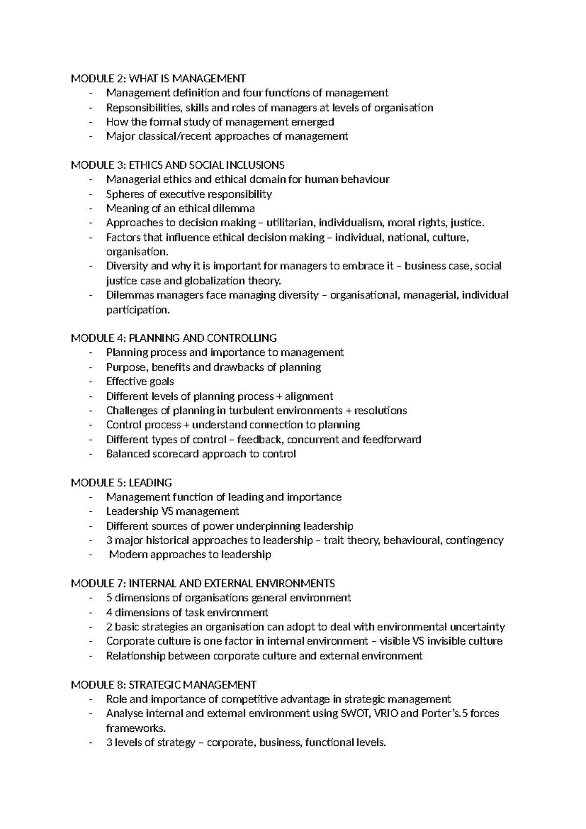 Module layout - MODULE 2: WHAT IS MANAGEMENT Management definition and ...