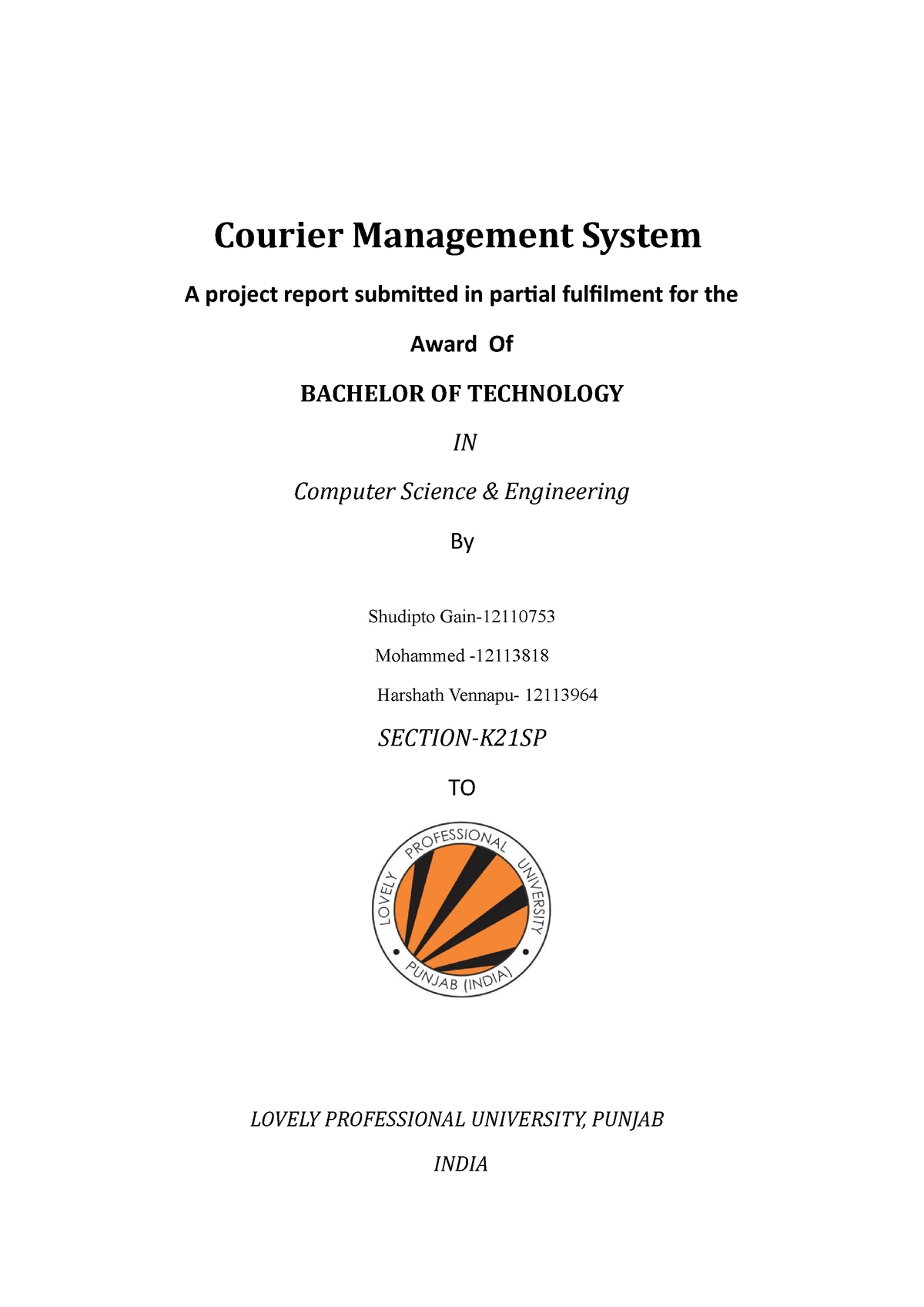 courier management system project literature review