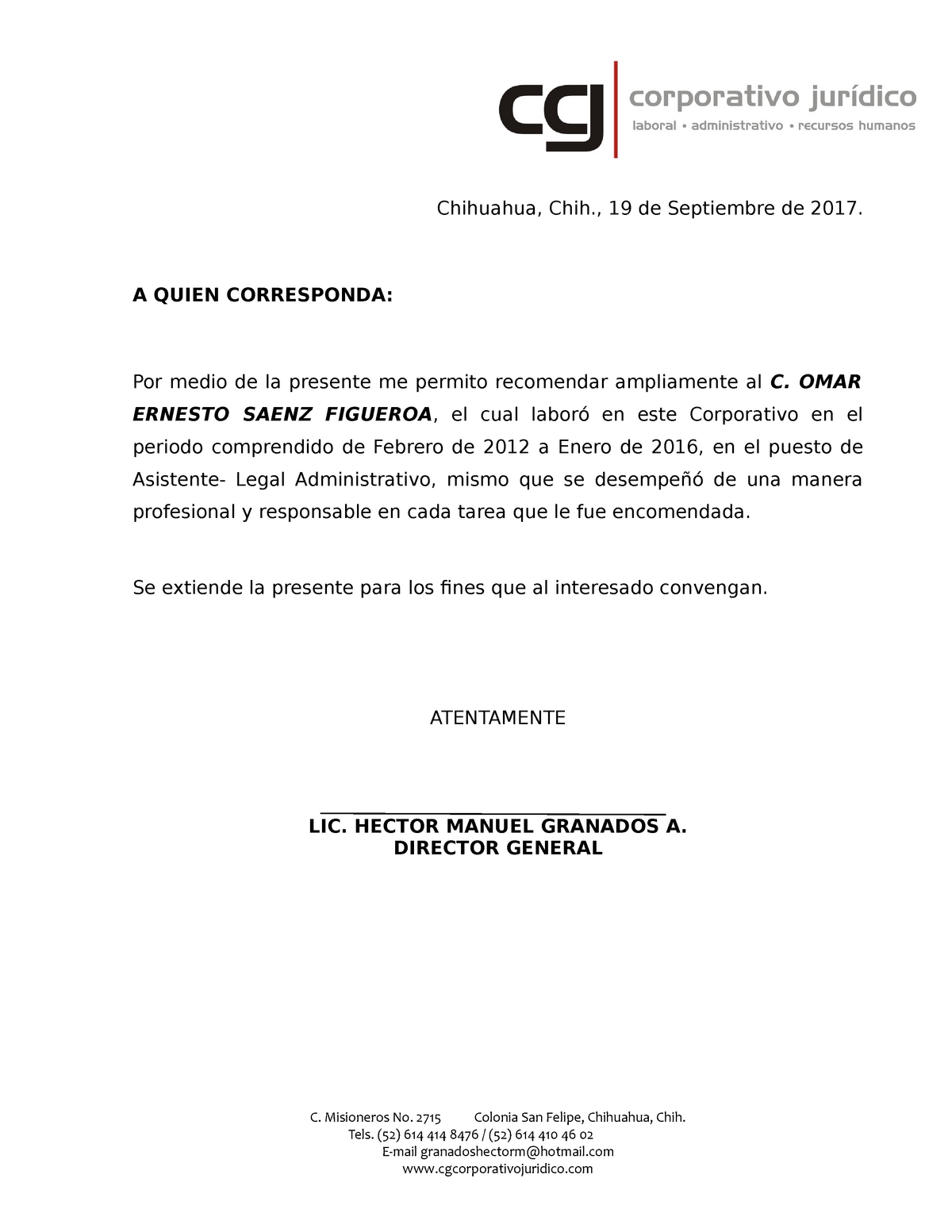 Carta De Recomendaci 243 N Laboral Traducci 243 N Oficial Y Jurada Riset 5586