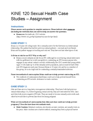 Assignment Sexual Health Case Studies 2 Tagged KINE 120