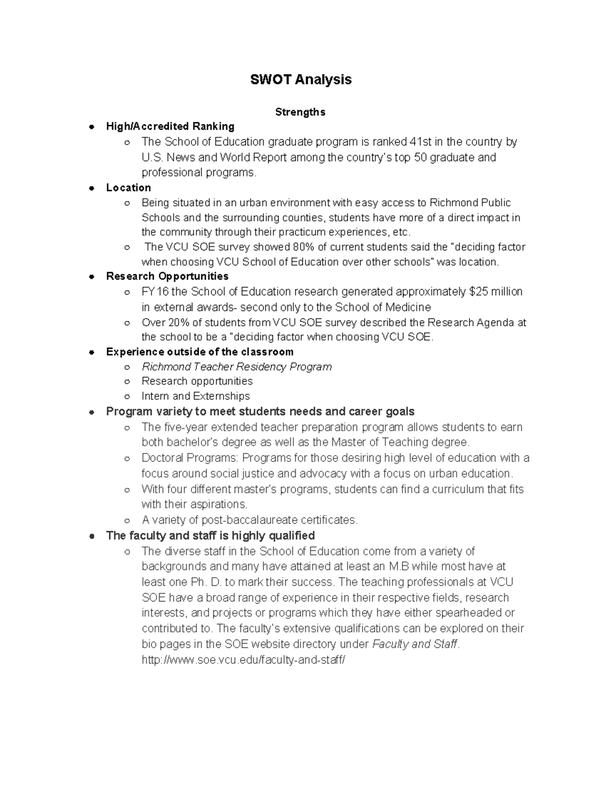 SWOT - Lecture notes SWOT Lecture - SWOT Analysis Strengths Ranking The ...