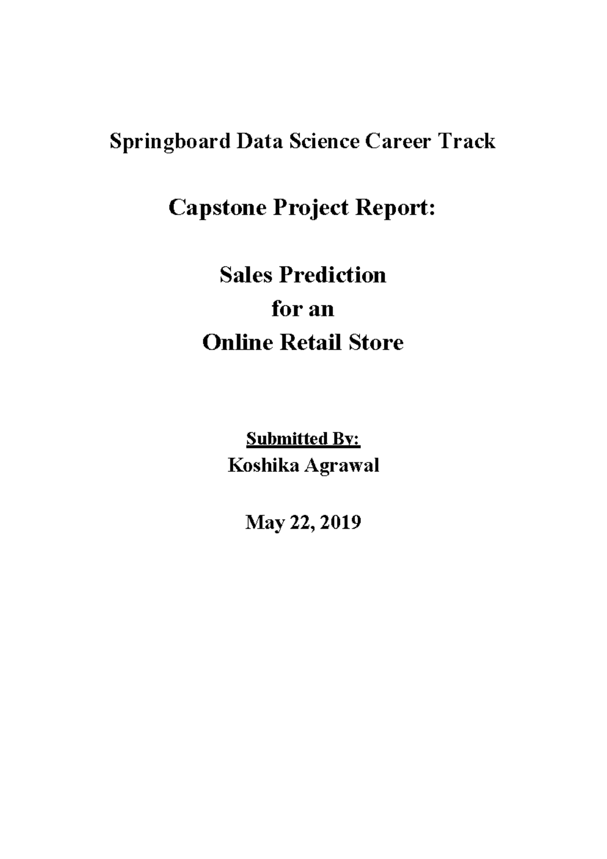 retail data science capstone project