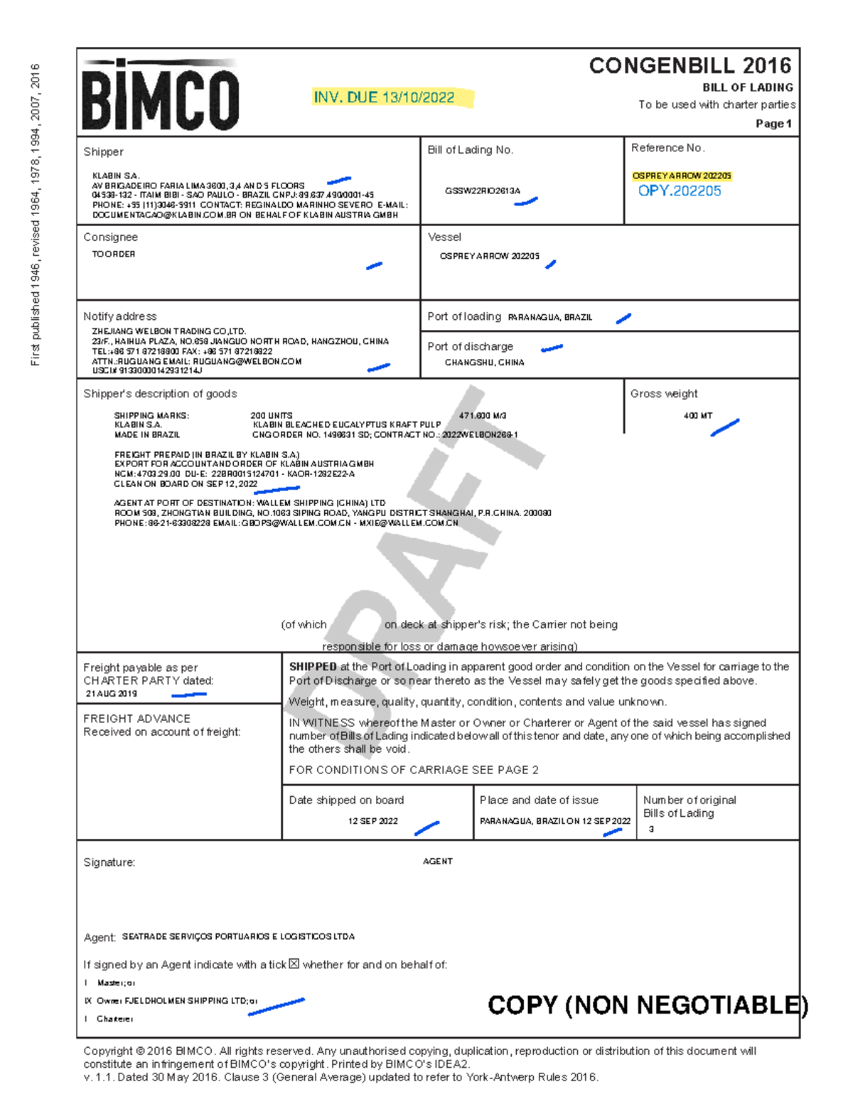 Parties On A Bill Of Lading Shipper Consignee Notify