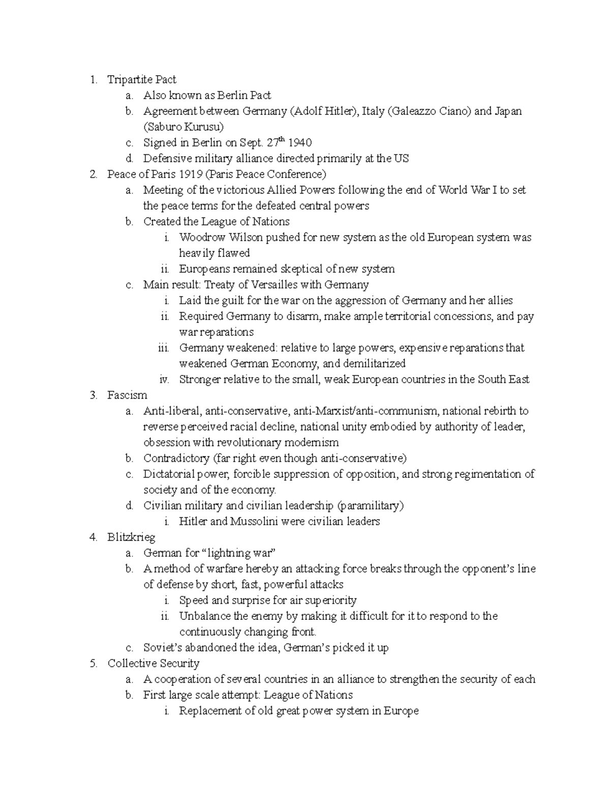 World war 2 midterm review - Tripartite Pact a. Also known as Berlin ...