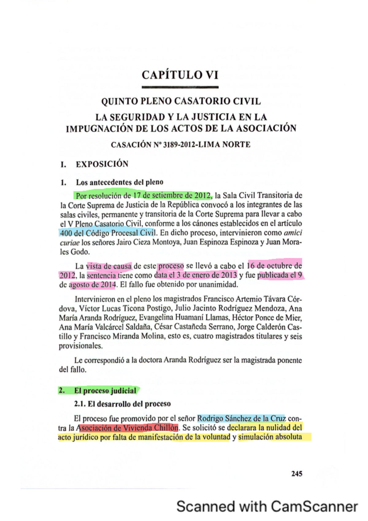 Subrayado V Pleno Casatorio - CAPÍTULO VI QUINTO PLENO CASATORIO CIVIL ...