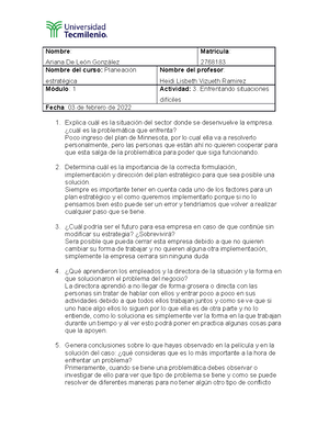 Evidencia 2 Proyecto Final Planeacion estrategica Update - Nombre ...