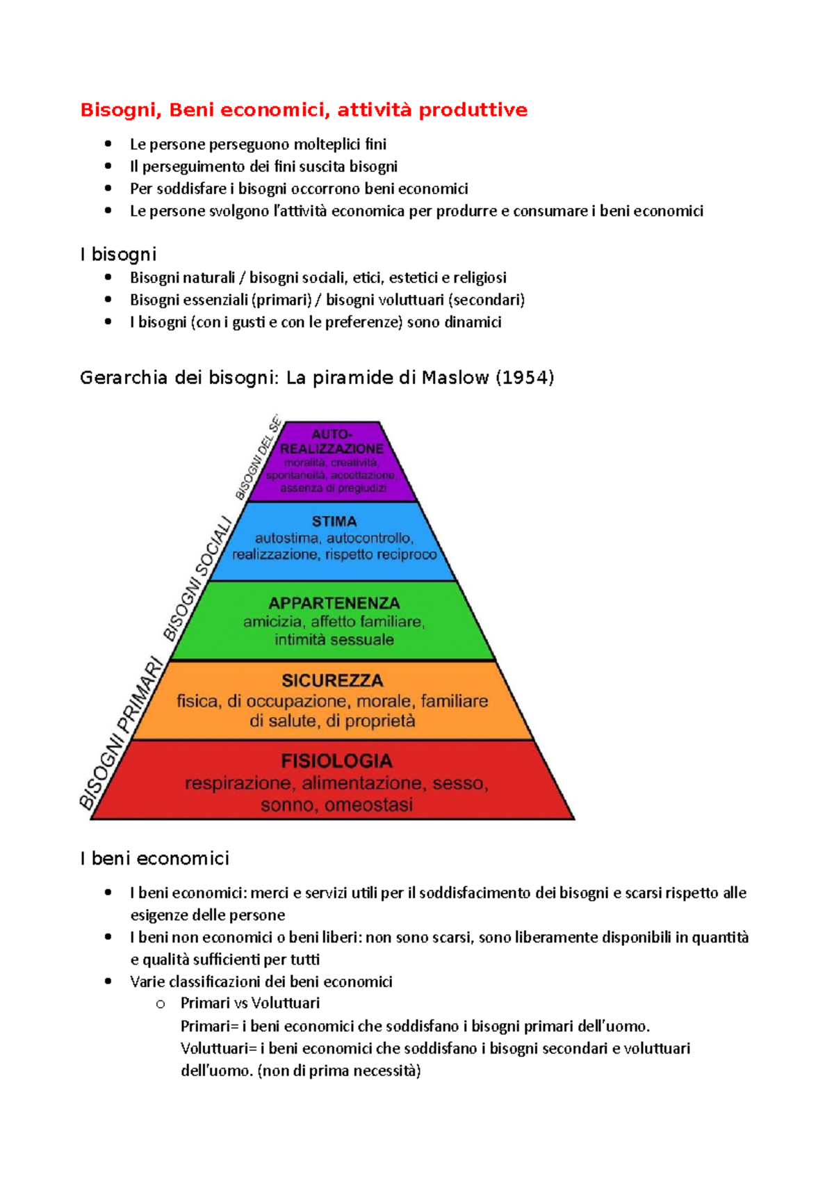 2. Bisogni, Beni Econmici, Attività Produttive - Economia Aziendale ...