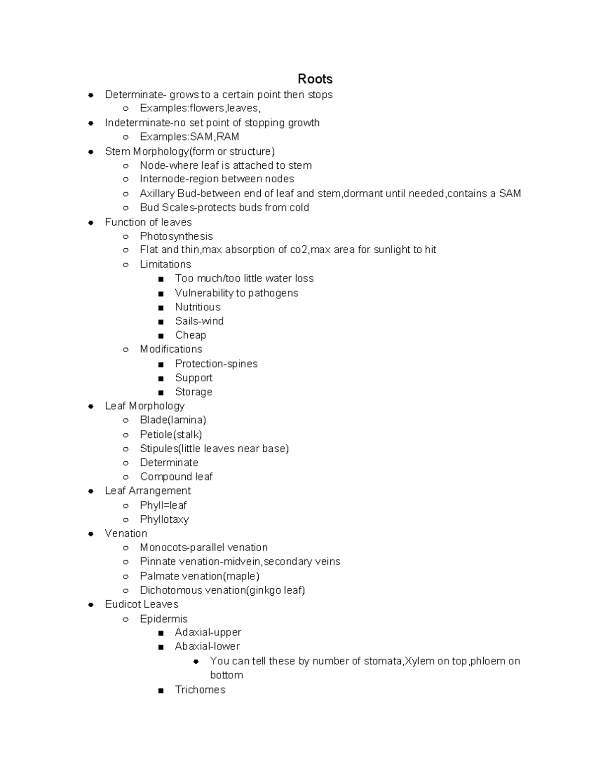 botany-notes-4-lecture-topic-4-roots-determinate-grows-to-a