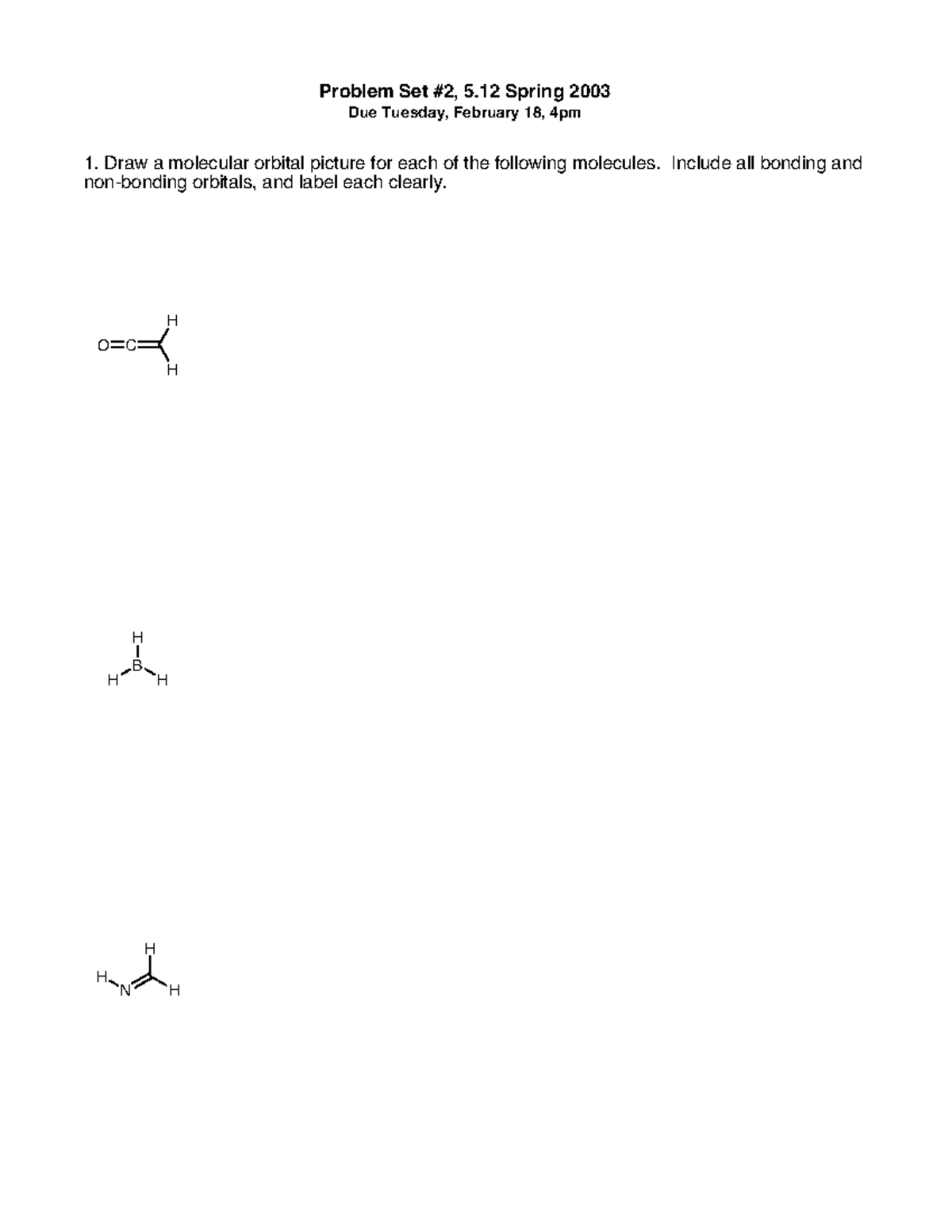 Org Chem Problem Set 02 - Problem Set #2, 5 Spring 2003 Due Tuesday ...