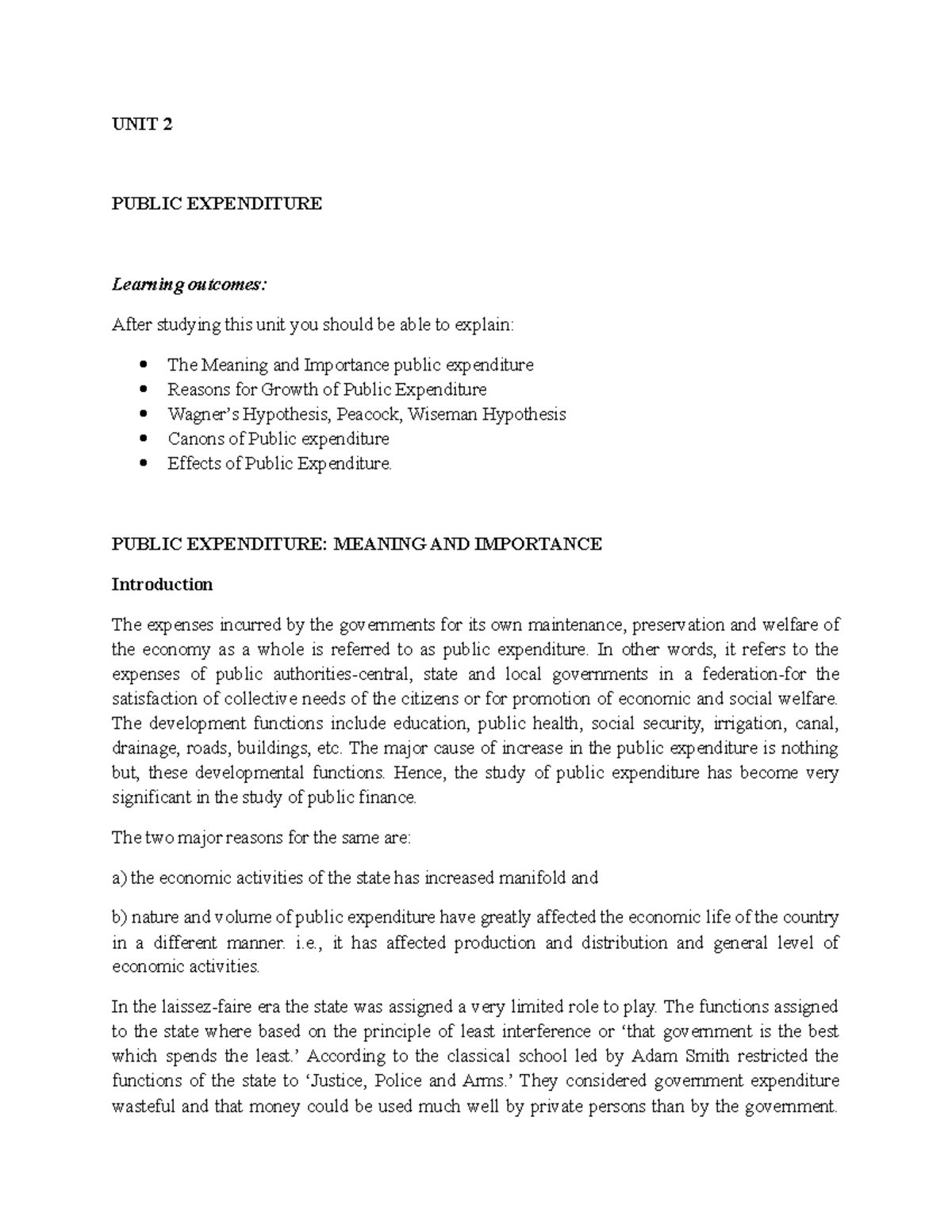 UNIT 2 - comprehensive notes , giving an understanding to financial ...