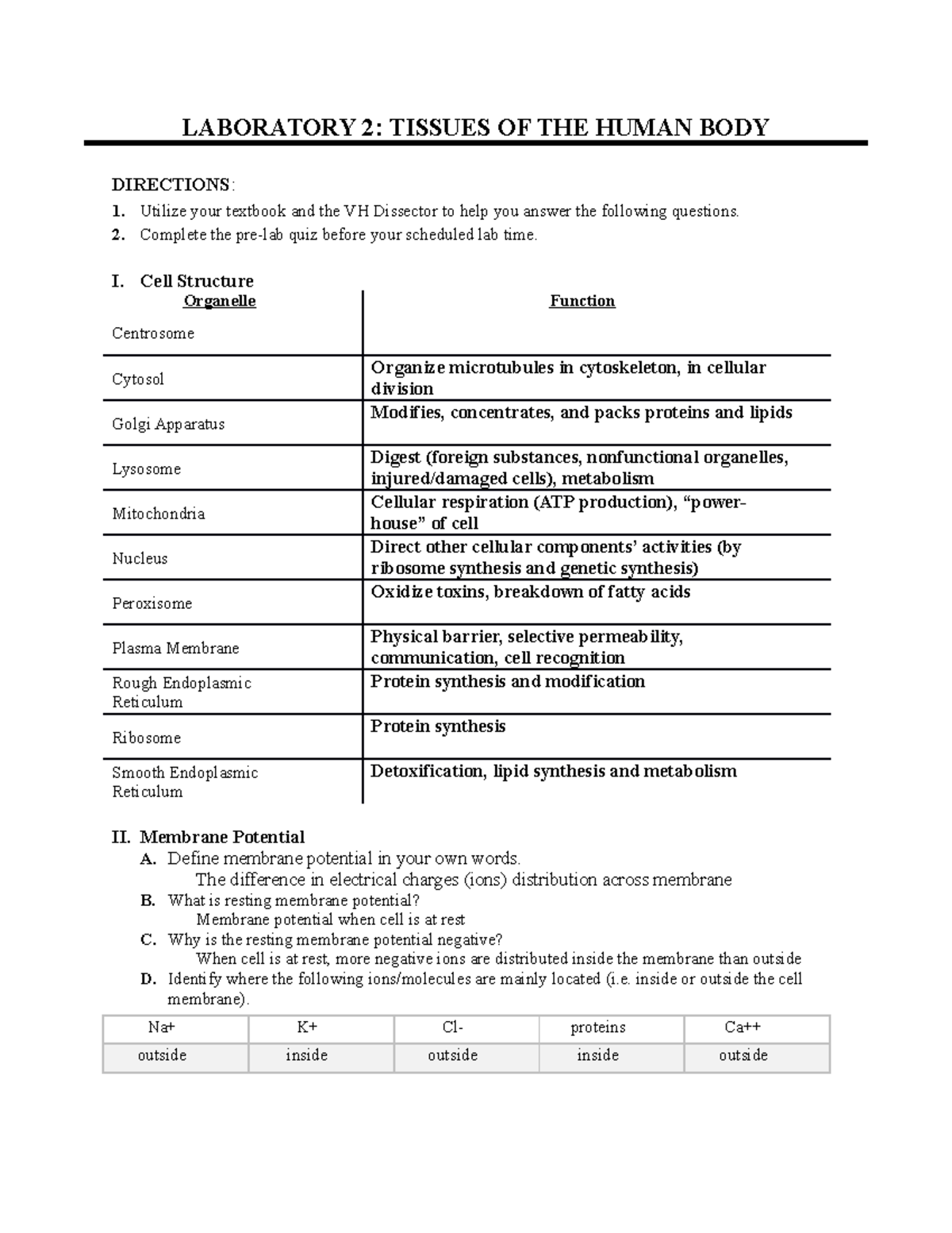 HSCI 101 Lab 2 Pre-Lab Worksheet Fall 2022 - LABORATORY 2: TISSUES OF ...