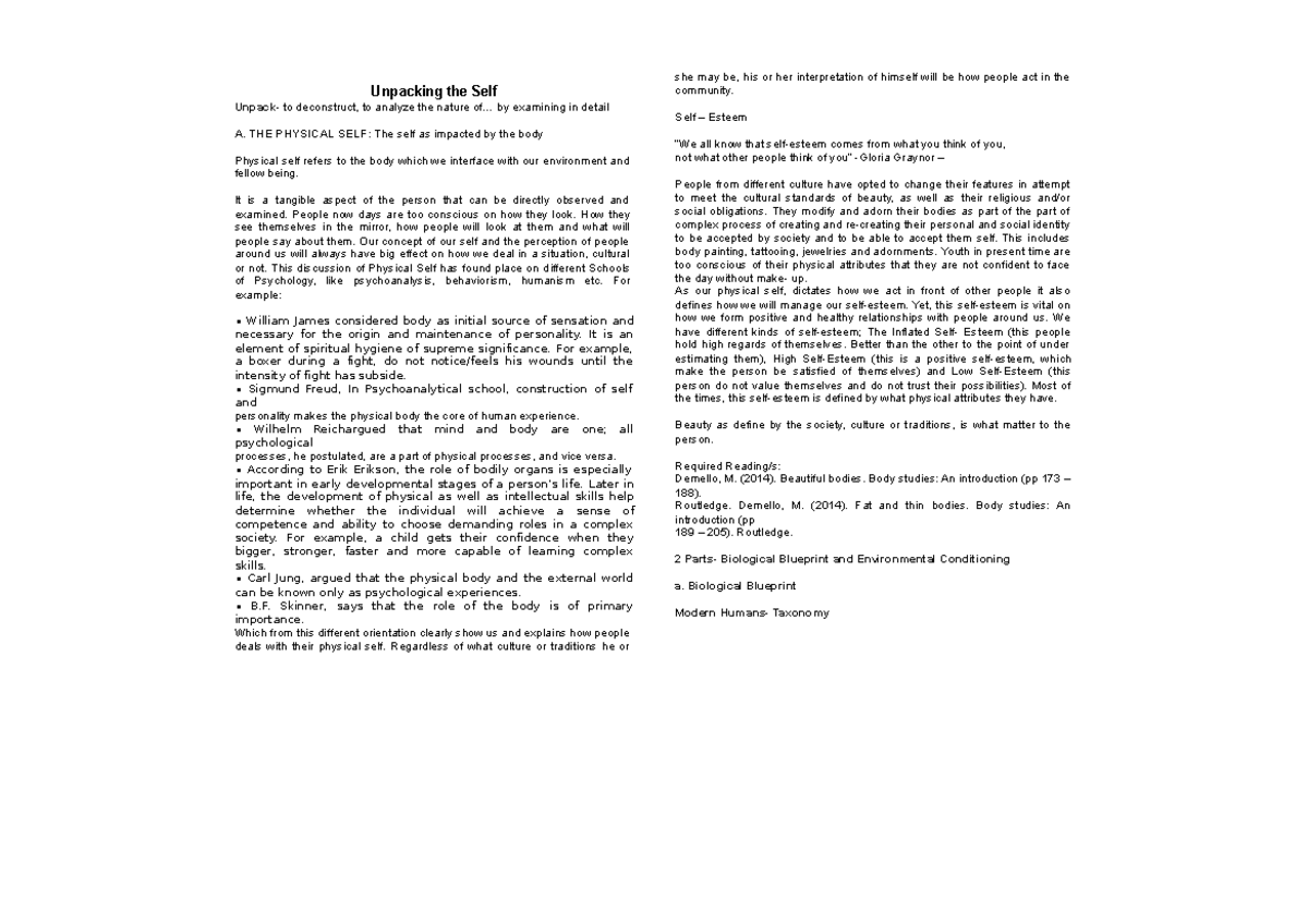Unpacking-the-self-understandign-the-self compress - Understanding Thy ...