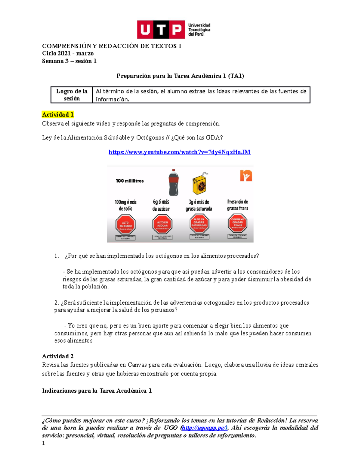 S03.s1 Preparación Para La TA1 (material) 2021 Marzo - COMPRENSIÓN Y ...