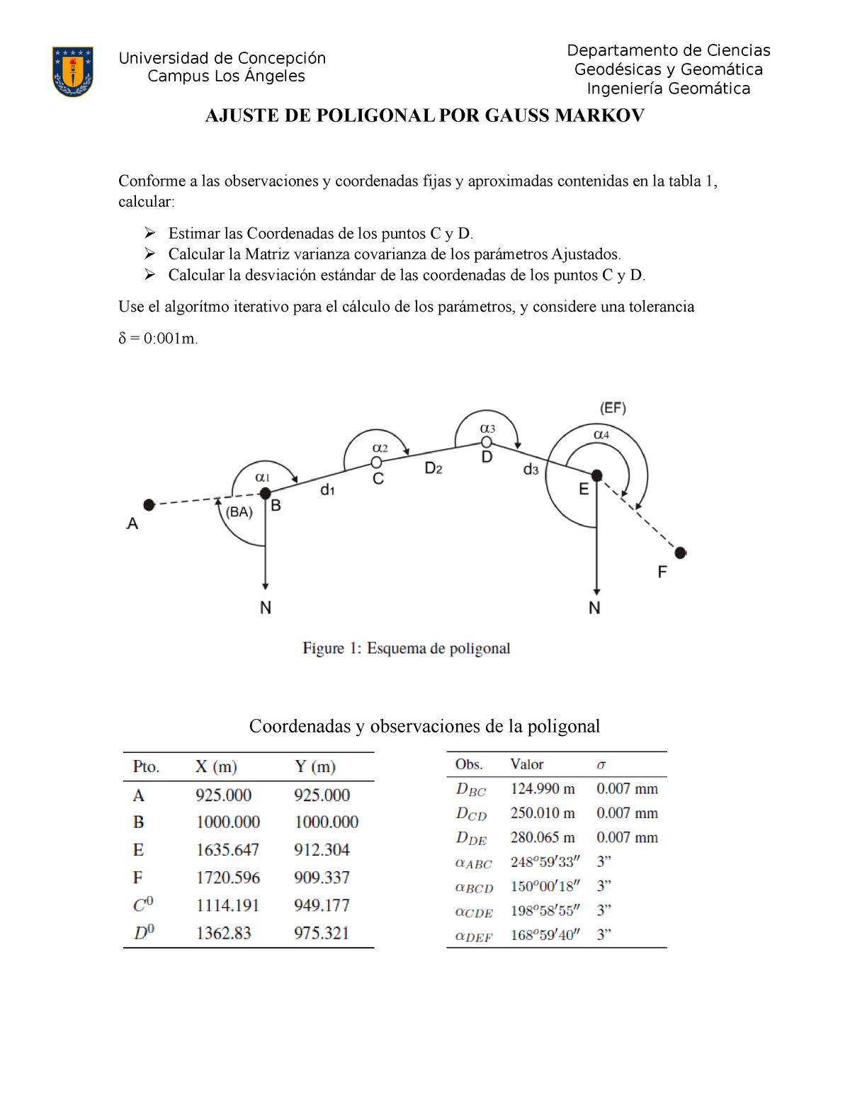 Ajuste De Poligonal Por Minimos Cuadrados Gauss Markov Studocu