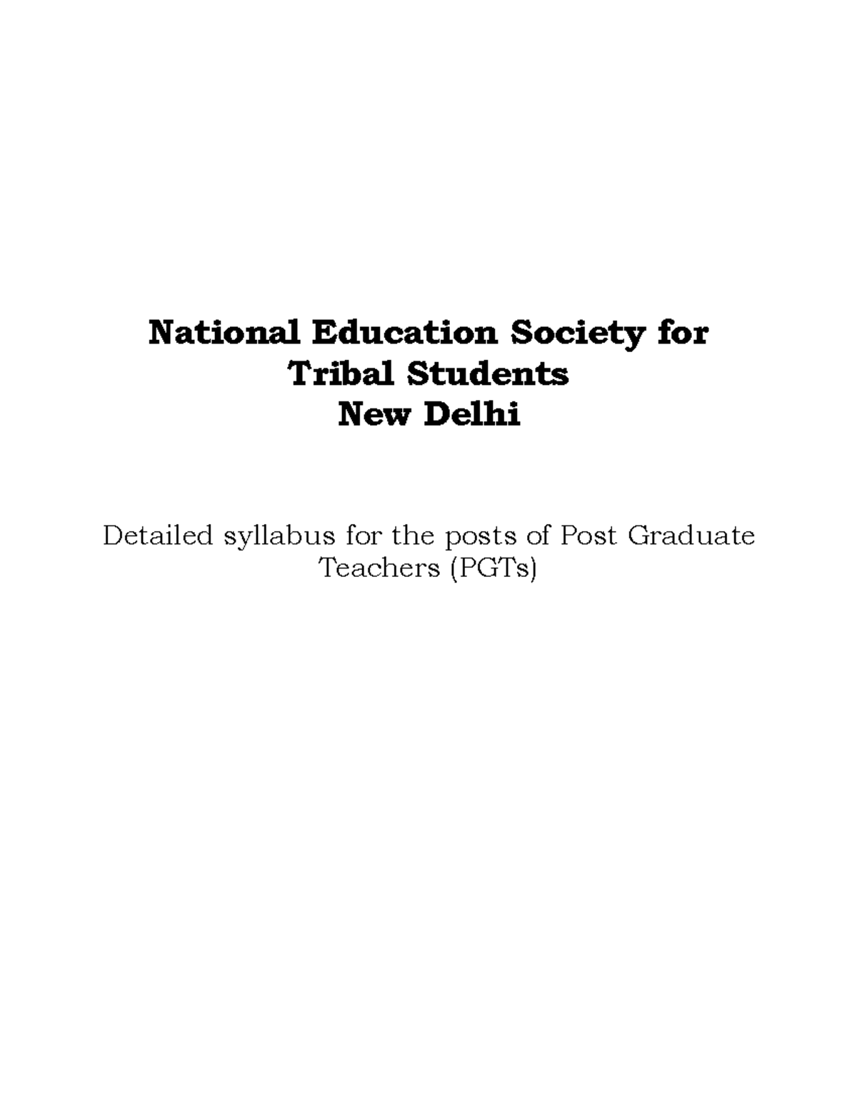 EMRS PGT Syllabus - good material for pgt aspirants - National ...