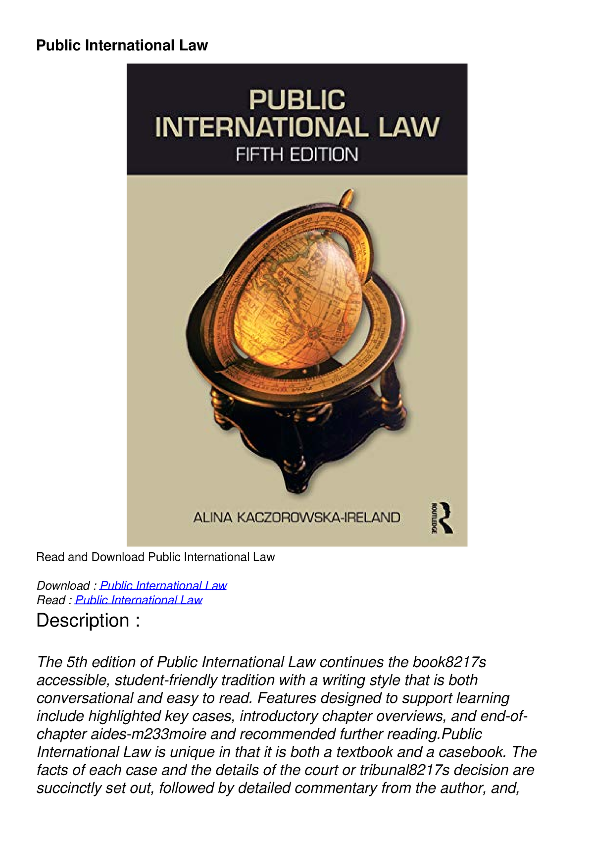 PDF/READ/DOWNLOAD Public International Law - Public International Law ...