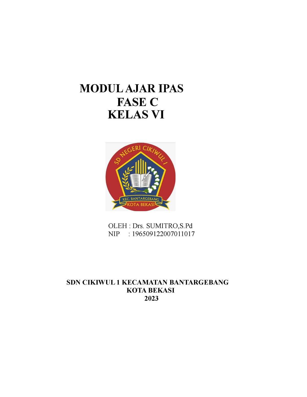 Modul Ipas Jijj Modul Ajar Ipas Fase C Kelas Vi Oleh Drs Sumitros Nip 8161