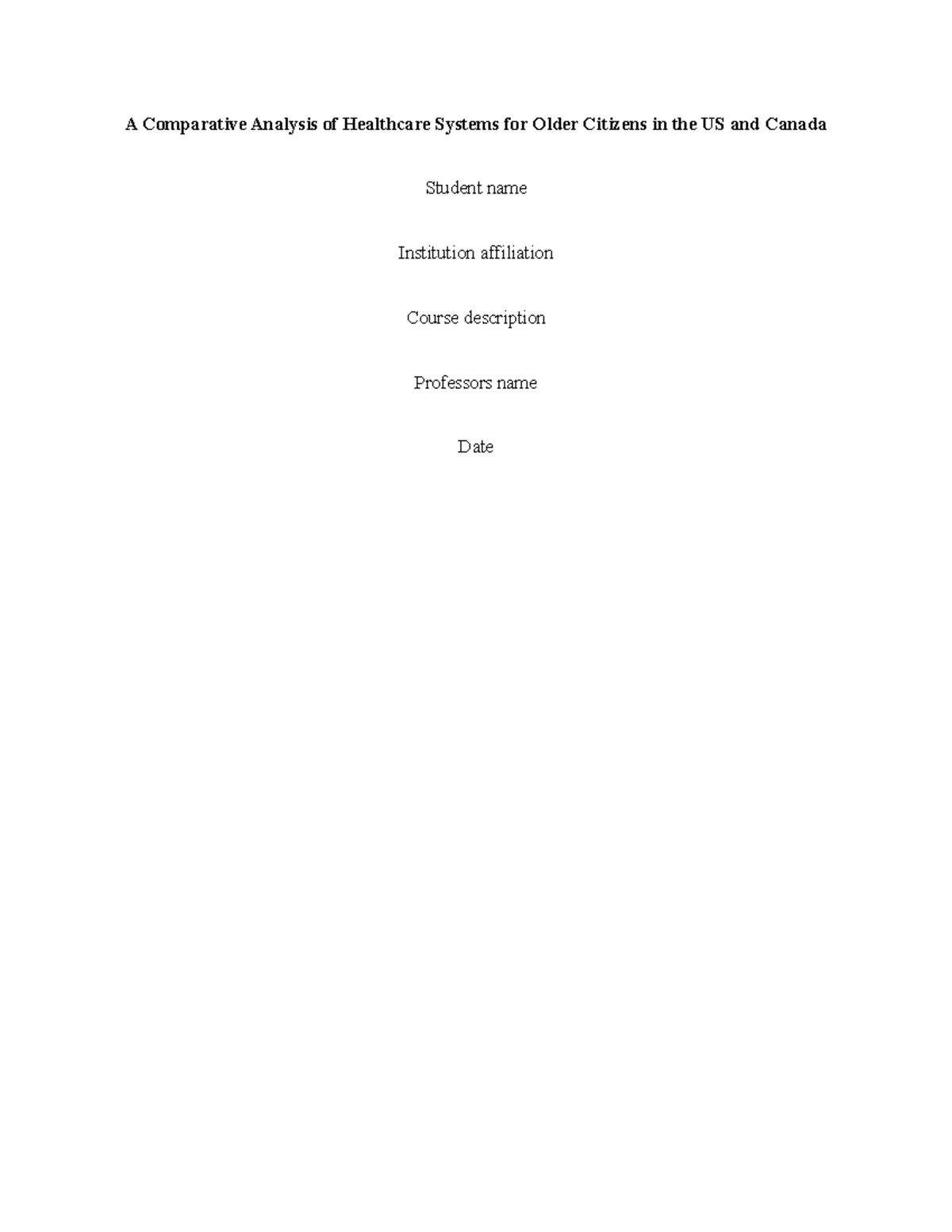 A Comprehensive Examination of Healthcare Systems for Aging Populations ...