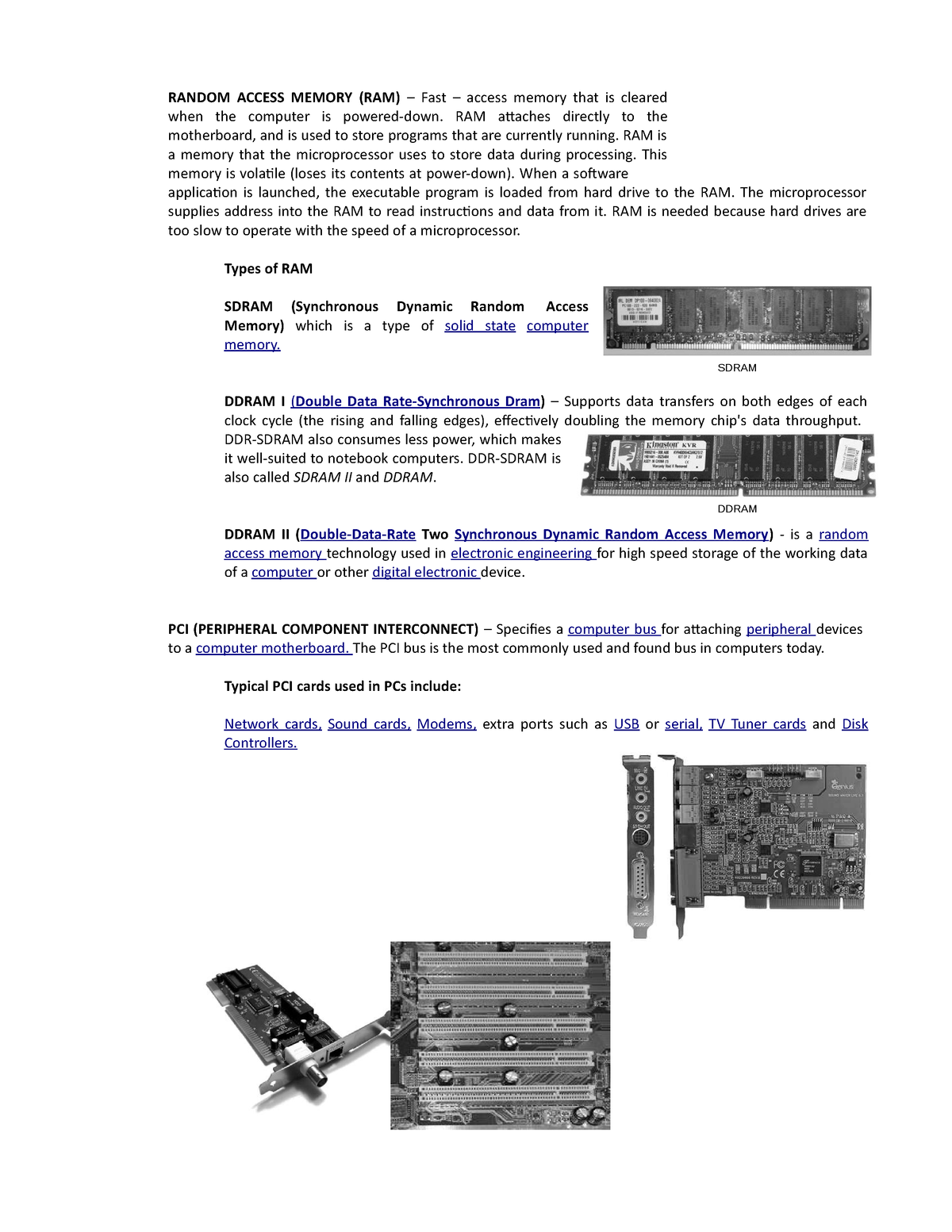 essay on random access memory