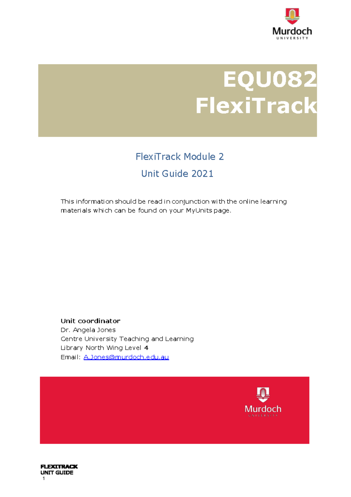 Flexi Track EQU082 Module 2 Unit Guide - FlexiTrack Module 2 Unit Guide ...