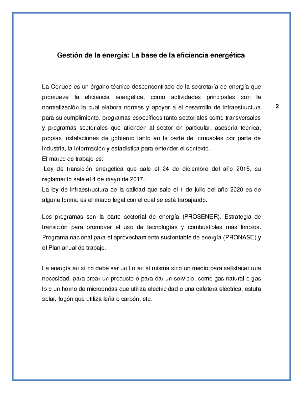 Gestion de la energia - El ahorro o eficiencia energética consiste en ...