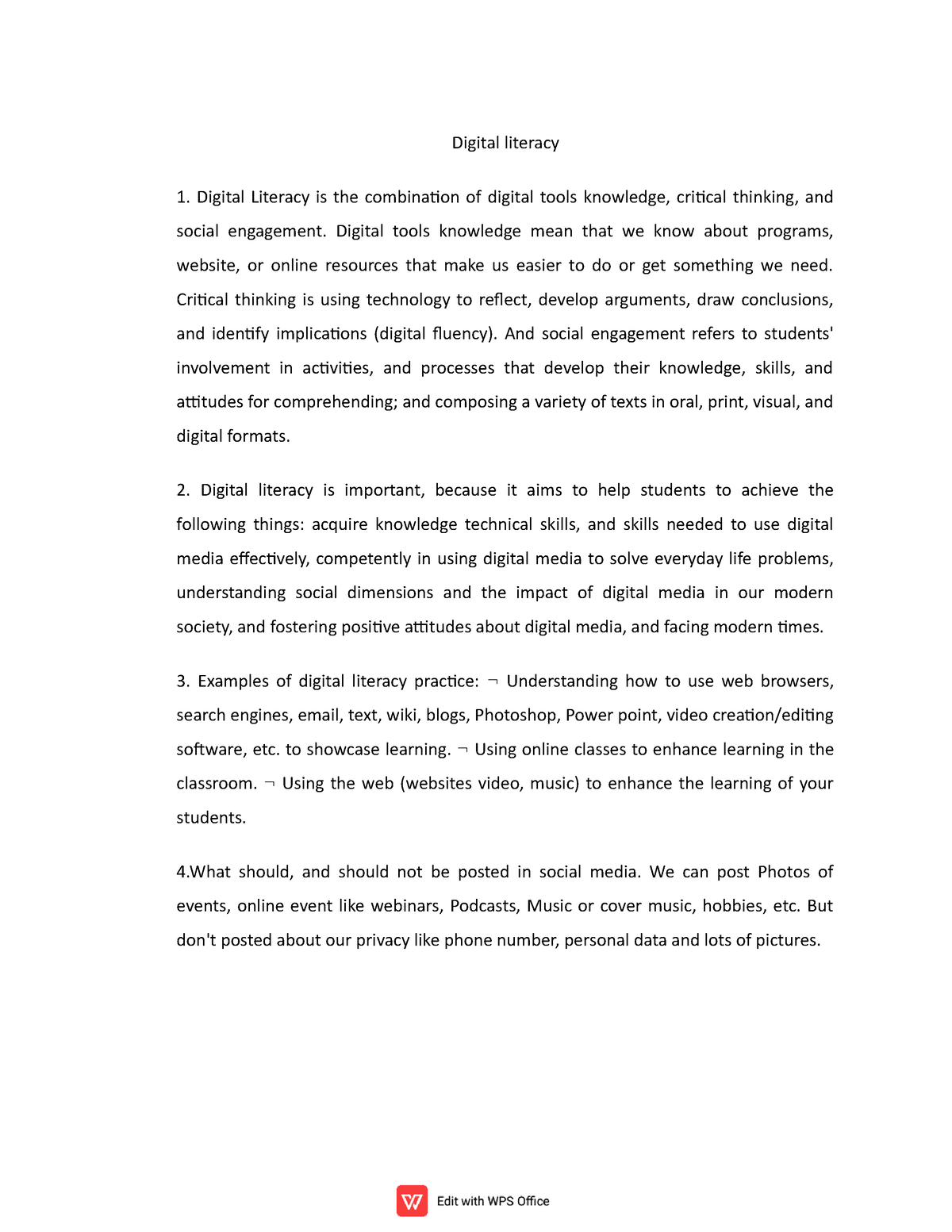 digital literacy thesis