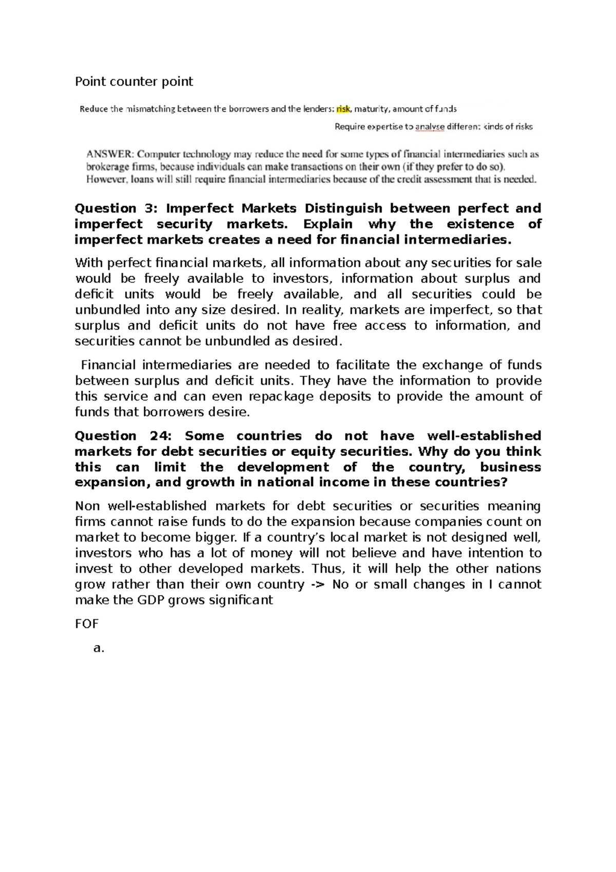 TUT 1 This is the some suggestions for pointcounter point problem