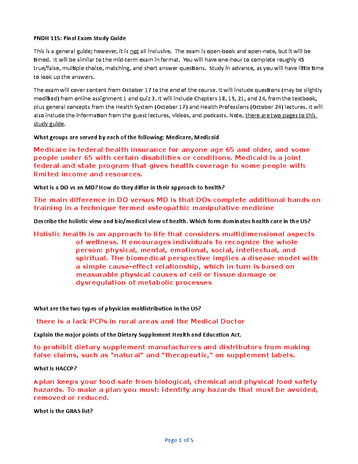 Final Exam Study Guide F 2022 - FNDH 115: Final Exam Study Guide This ...