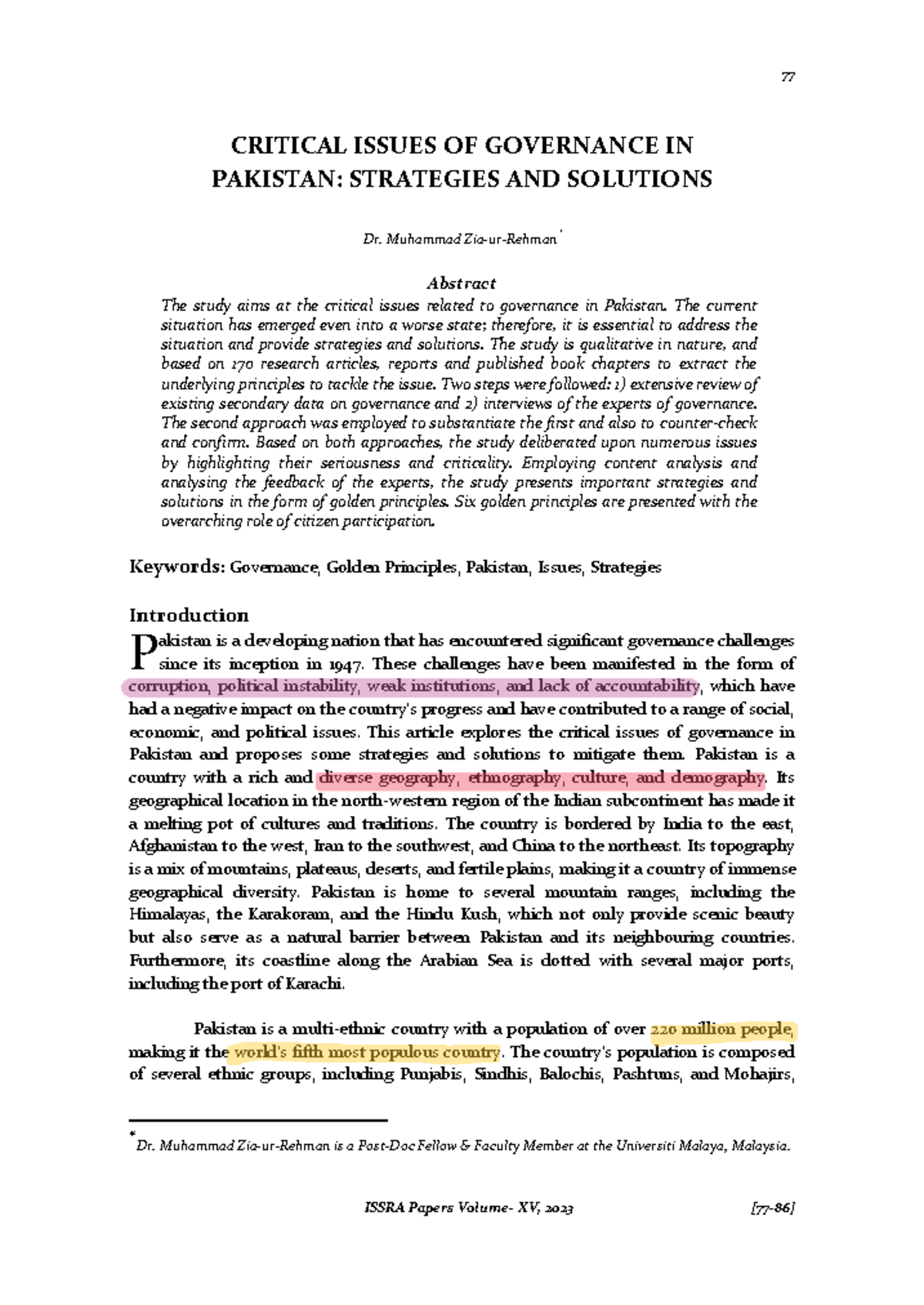 07 critical issues of governance - 77 CRITICAL ISSUES OF GOVERNANCE IN ...