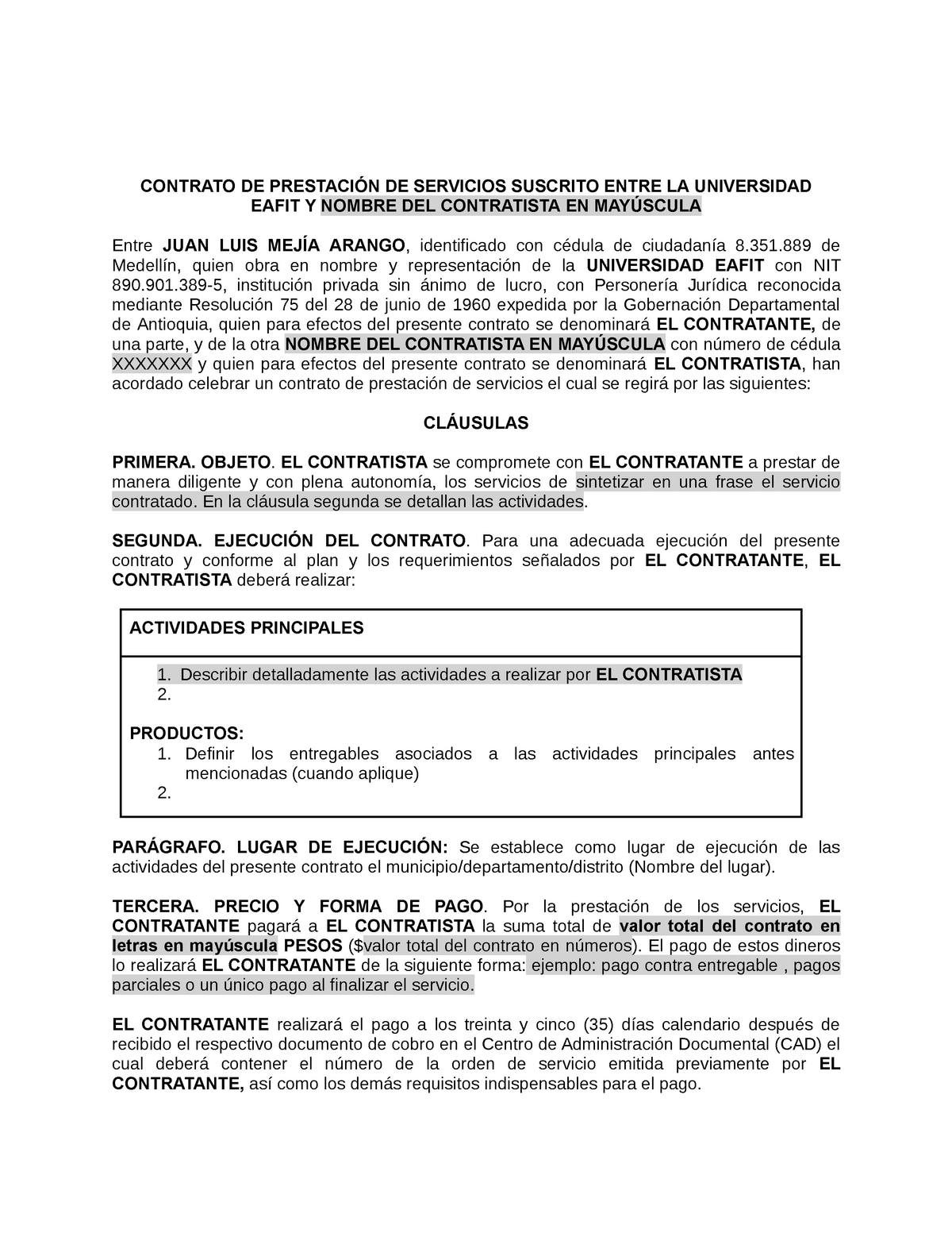Contrato prestacion de servicios persona natural - CONTRATO DE PRESTACIÓN  DE SERVICIOS SUSCRITO - Studocu