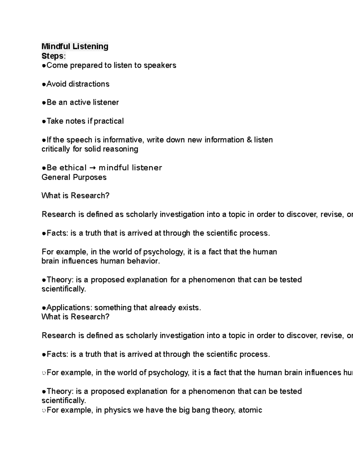Chapter 7 Mindful Listening Steps Come prepared to listen to
