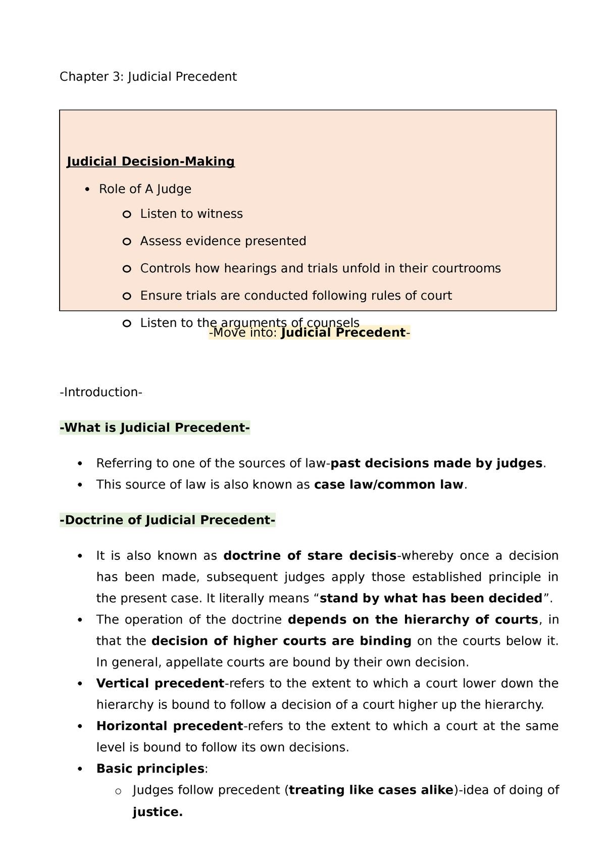 judicial precedent essay uk