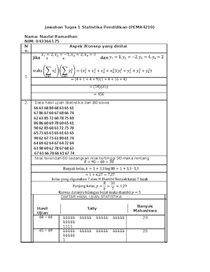 Jawaban Tugas 1 Statistika - Jawaban Tugas 1 Statistika Pendidikan ...