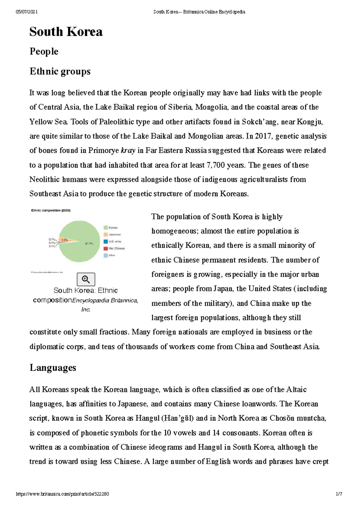 South Korea -1 - ertyyuiookmfdsxcvnkk - South Korea: Ethnic composition ...